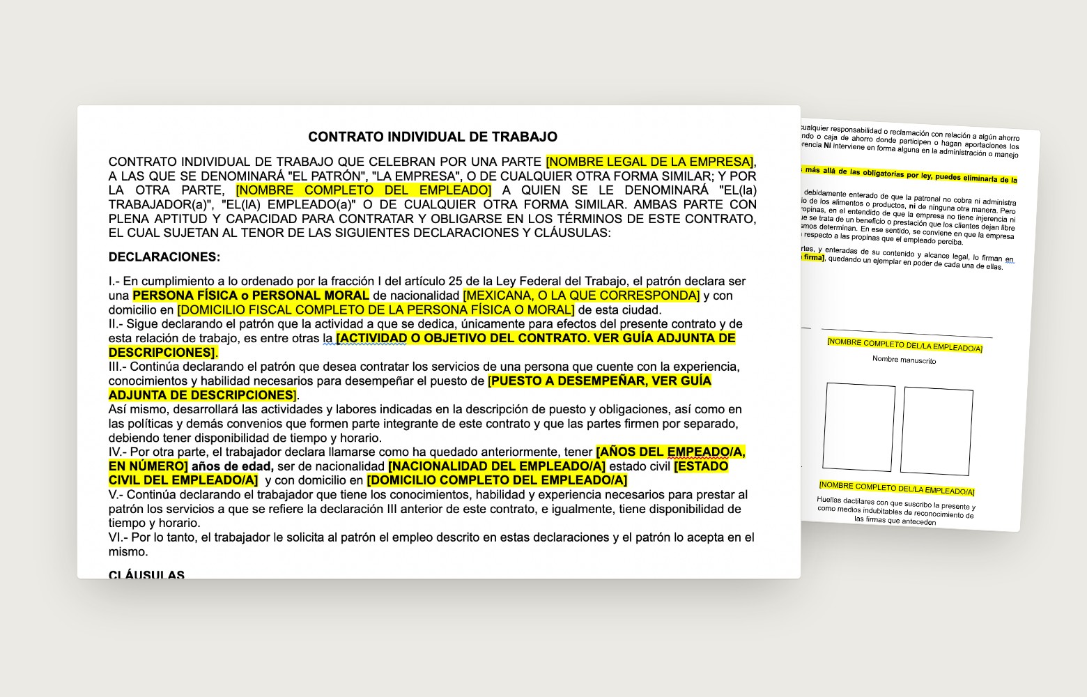 Contrato individual de trabajo